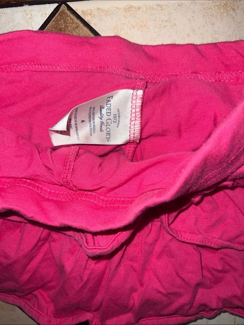 Faded Glory Bright Pink Ruffle Skirt